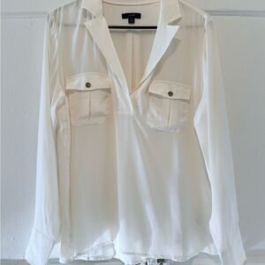 J. Crew Silk patch pocket popover shirt